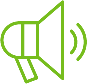 Small green loud speaker icon