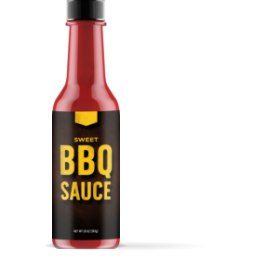 Photo of sweet barbecue sauce in a bottle