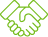Small green icon of shaking hands