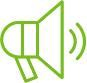 Small green loud speaker icon