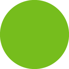 Green circle with a white motion illustration that switches between icons