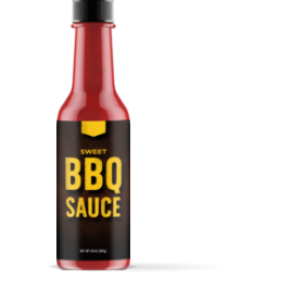 Photo of sweet barbecue sauce in a bottle